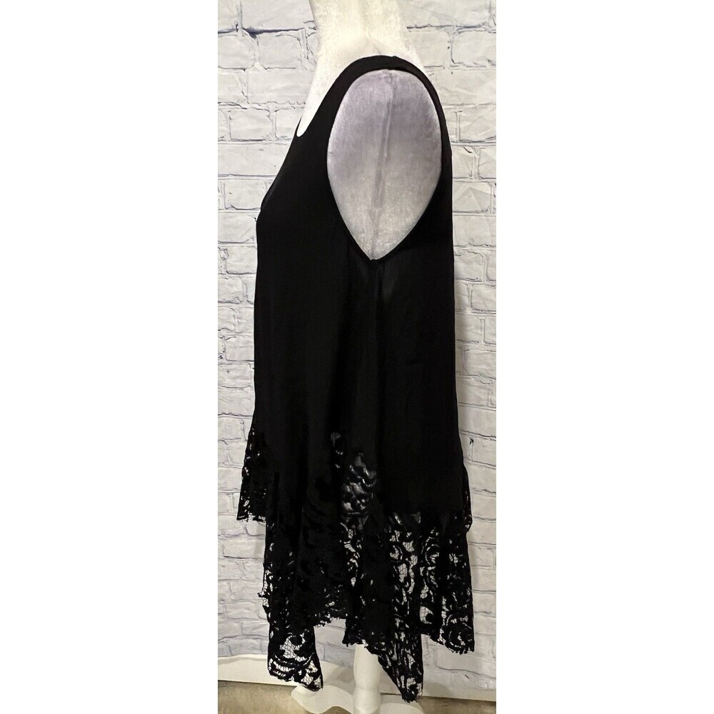 Umgee Women's Tank Top Layering Camisole Lace Ruffle Black Small - Picture 3 of 6